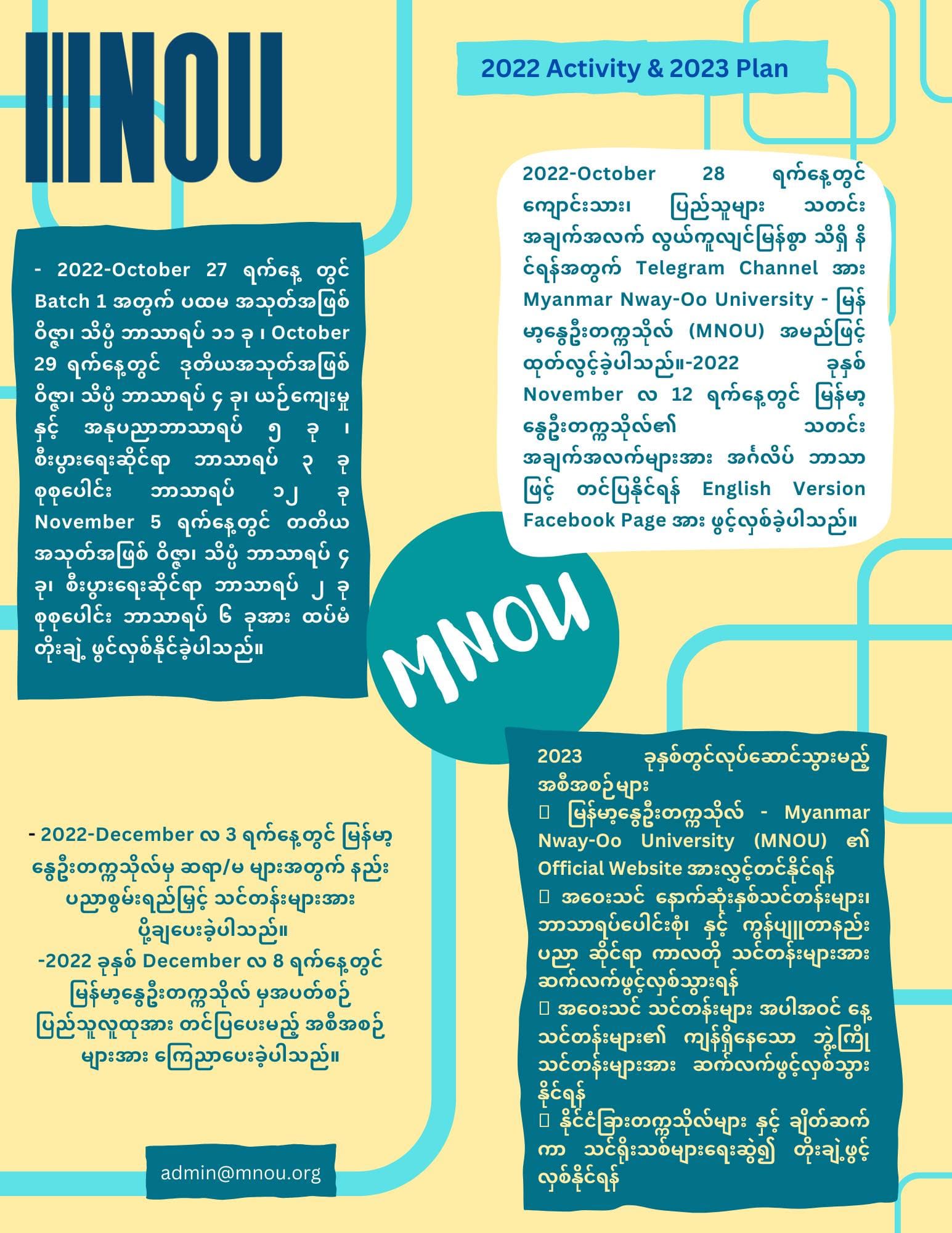 နှစ်ချုပ်အစီရင်ခံစာ ထုတ်ပြန်ခြင်း
